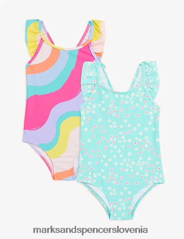 2pk črtaste in cvetlične kopalke multi Marks & Spencer oblačila otroci 6T8F6X9826