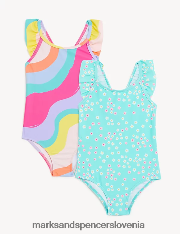 2pk črtaste in cvetlične kopalke multi Marks & Spencer oblačila otroci 6T8F6X9826