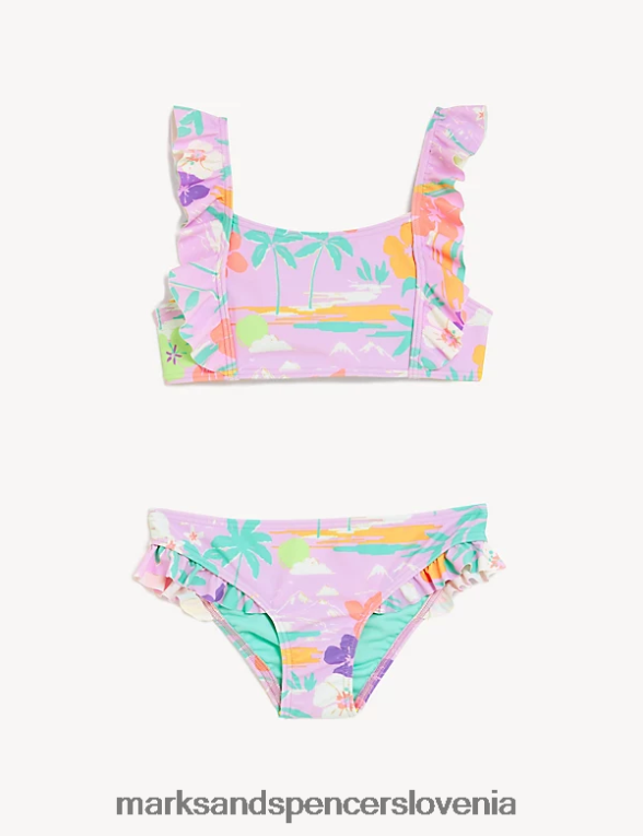 bikini s potiskom dlani lila Marks & Spencer oblačila otroci 6T8F6X9617