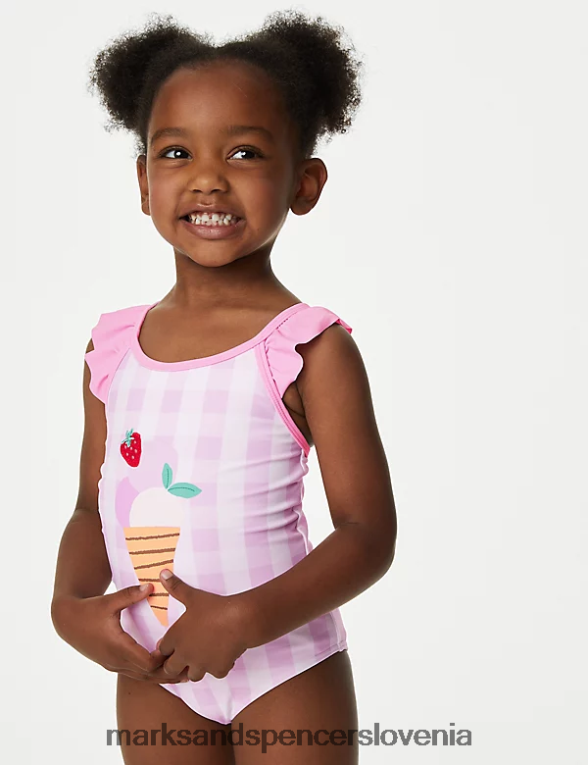 gingham sladoledne kopalke roza mešanica Marks & Spencer oblačila otroci 6T8F6X9134