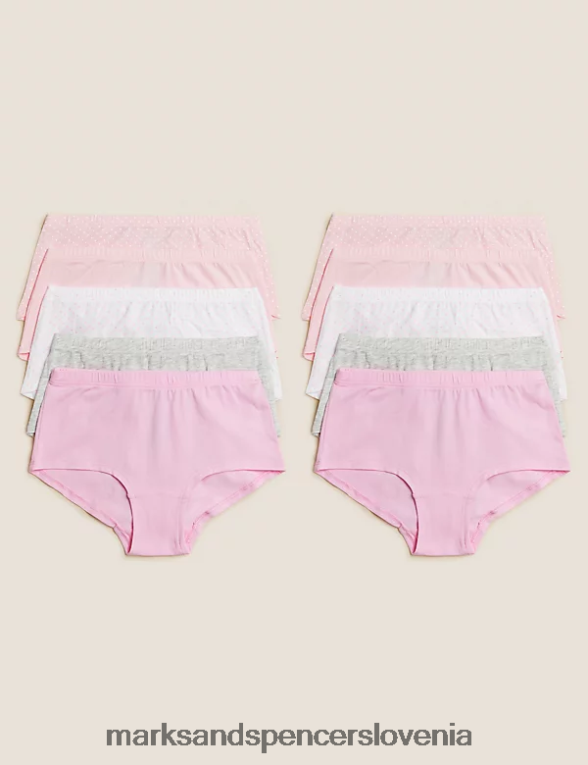10pk bogate bombažne kratke hlače roza mešanica Marks & Spencer oblačila otroci 6T8F6X9540