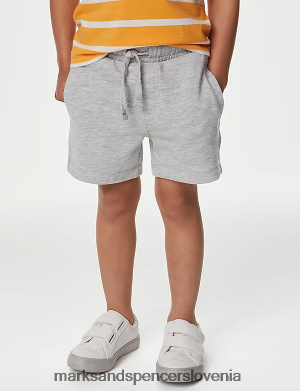 2pk bogate bombažne kratke hlače mornarsko/siva Marks & Spencer oblačila otroci 6T8F6X8022