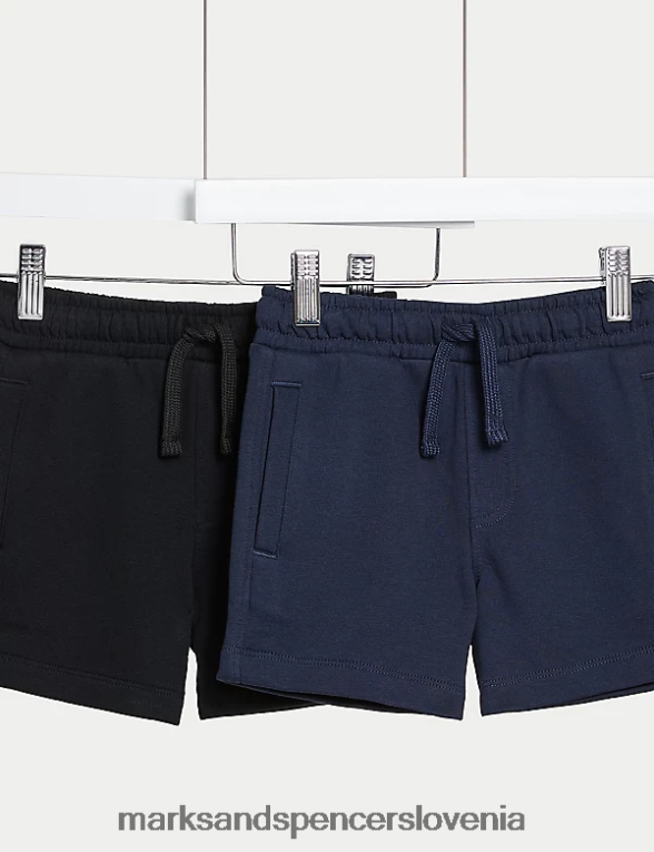 2pk bogate bombažne kratke hlače črna mešanica Marks & Spencer oblačila otroci 6T8F6X8024