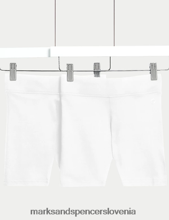 2pk bombaž z raztegljivimi šolskimi kratkimi hlačami bela Marks & Spencer oblačila otroci 6T8F6X9055