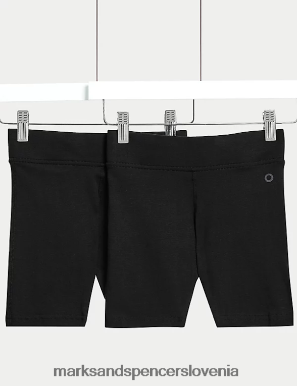2pk bombaž z raztegljivimi šolskimi kratkimi hlačami Črna Marks & Spencer oblačila otroci 6T8F6X9341