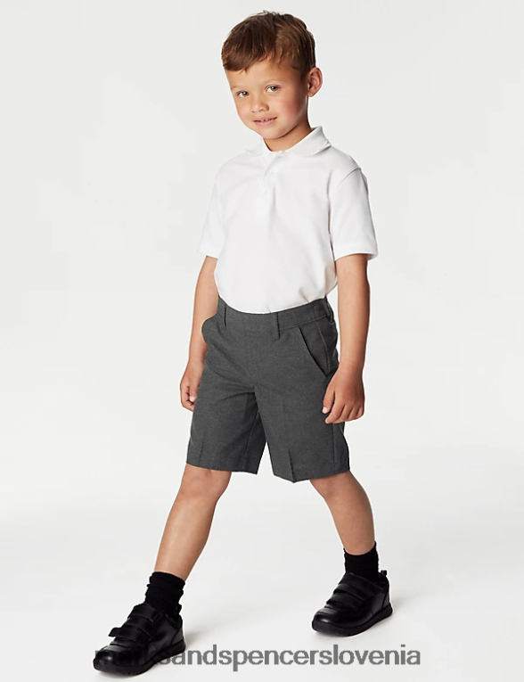 2pk običajne šolske kratke hlače siva Marks & Spencer oblačila otroci 6T8F6X8064