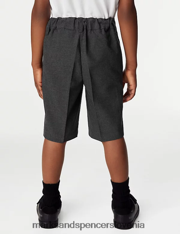 2pk šolske kratke hlače z ozkimi nogami in pasom siva Marks & Spencer oblačila otroci 6T8F6X7872