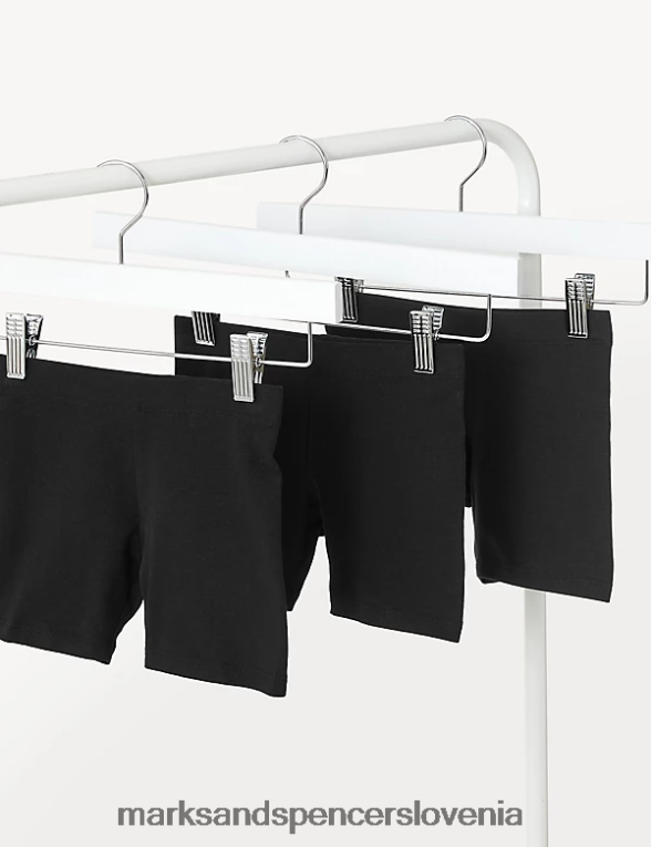 3pk bombažne enobarvne kratke hlače Črna Marks & Spencer oblačila otroci 6T8F6X9691