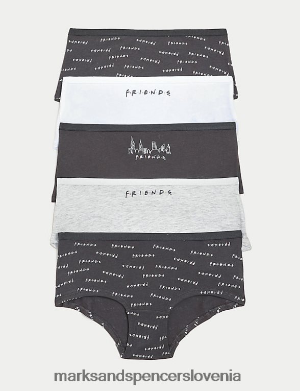 5pk bombaž z raztegljivimi kratkimi hlačami Friends črna mešanica Marks & Spencer oblačila otroci 6T8F6X9259