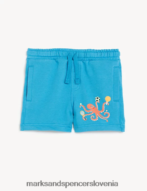 bombažne kratke hlače Octopus modra mešanica Marks & Spencer oblačila otroci 6T8F6X8580
