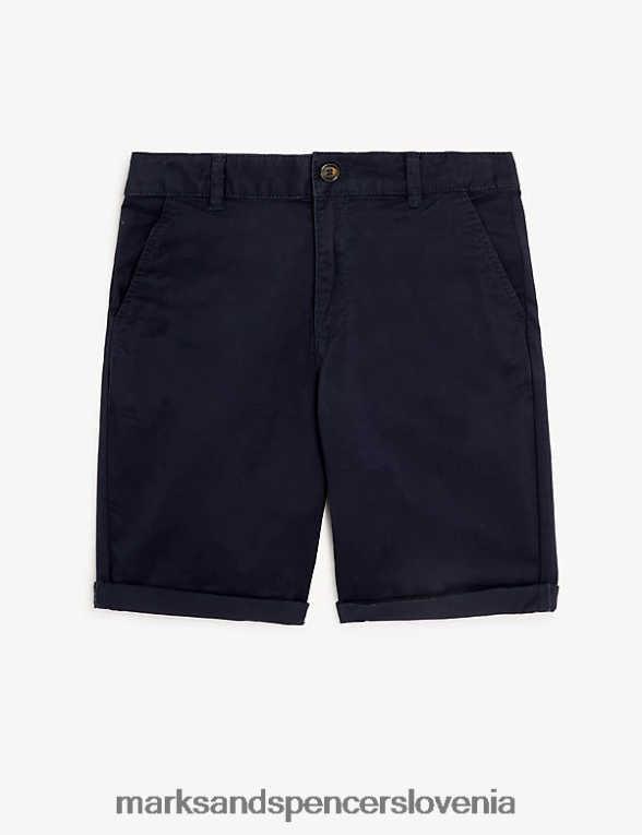 bombažne kratke hlače chino mornarica Marks & Spencer oblačila otroci 6T8F6X8897