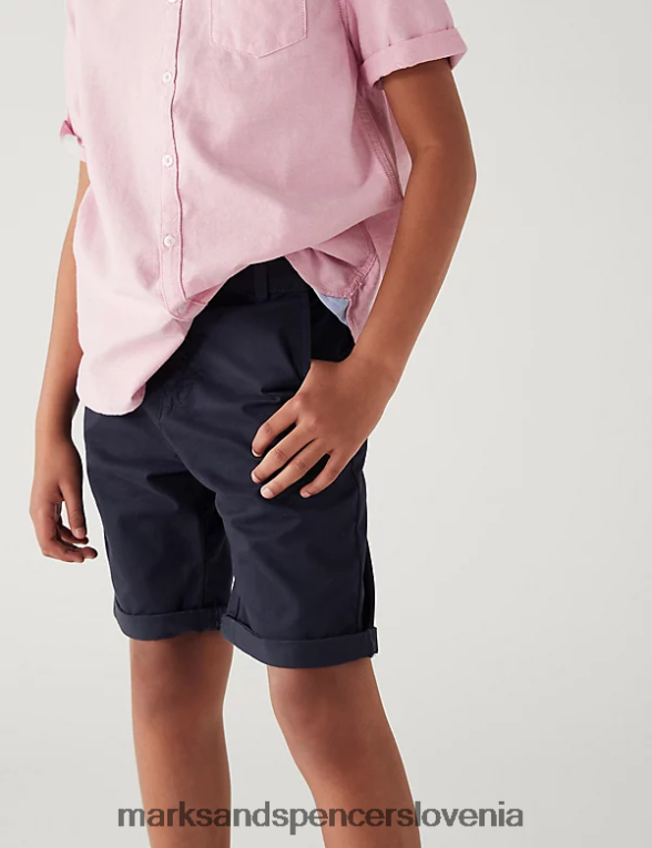 bombažne kratke hlače chino mornarica Marks & Spencer oblačila otroci 6T8F6X8897