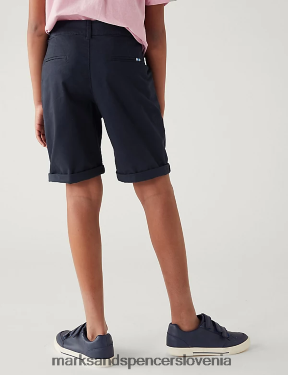 bombažne kratke hlače chino mornarica Marks & Spencer oblačila otroci 6T8F6X8897