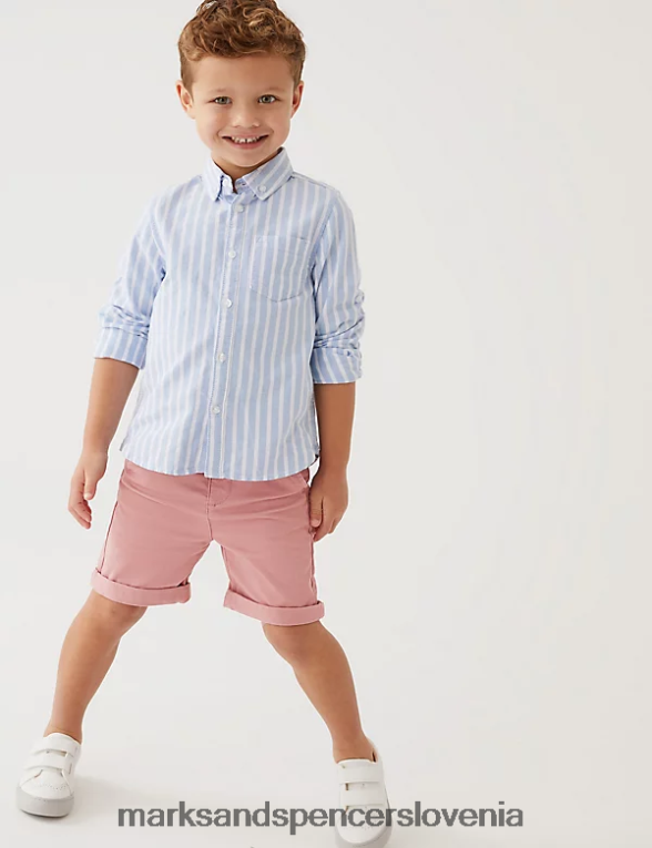 bombažne kratke hlače chino roza Marks & Spencer oblačila otroci 6T8F6X8490