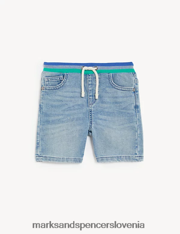 bombažne kratke hlače iz jeansa svetlo denim Marks & Spencer oblačila otroci 6T8F6X8635