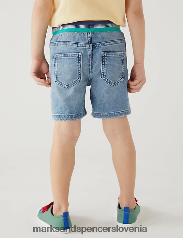 bombažne kratke hlače iz jeansa svetlo denim Marks & Spencer oblačila otroci 6T8F6X8635