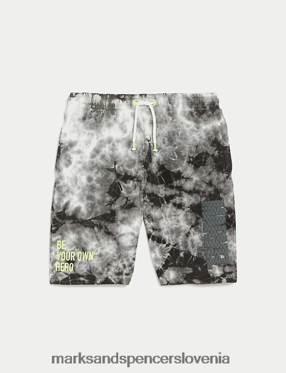 bombažne kratke hlače marvel tie dye siva mešanica Marks & Spencer oblačila otroci 6T8F6X8606