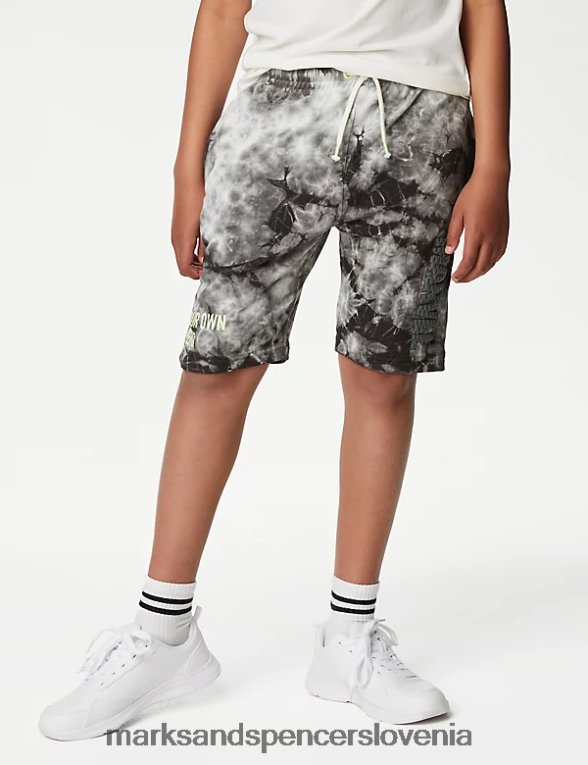bombažne kratke hlače marvel tie dye siva mešanica Marks & Spencer oblačila otroci 6T8F6X8606