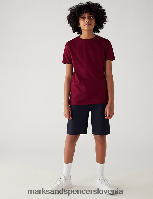 bombažne kratke hlače mornarica Marks & Spencer oblačila otroci 6T8F6X8867