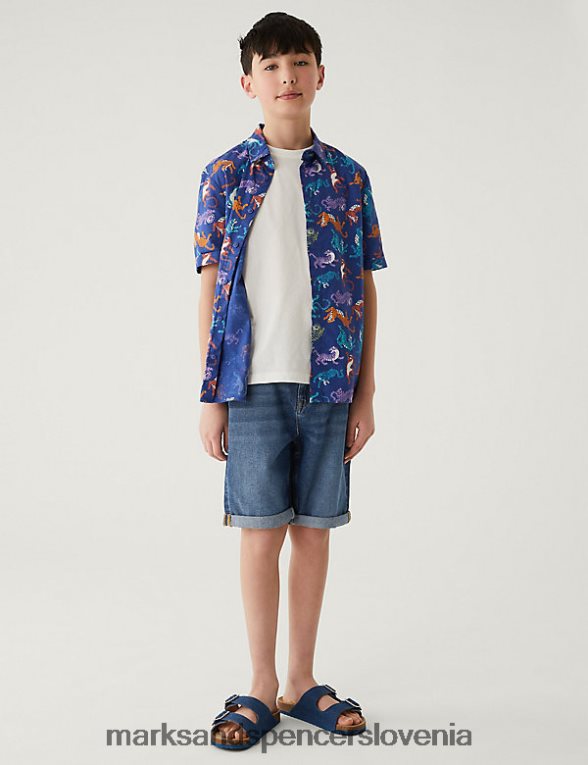 denim kratke hlače med modri denim Marks & Spencer oblačila otroci 6T8F6X8442
