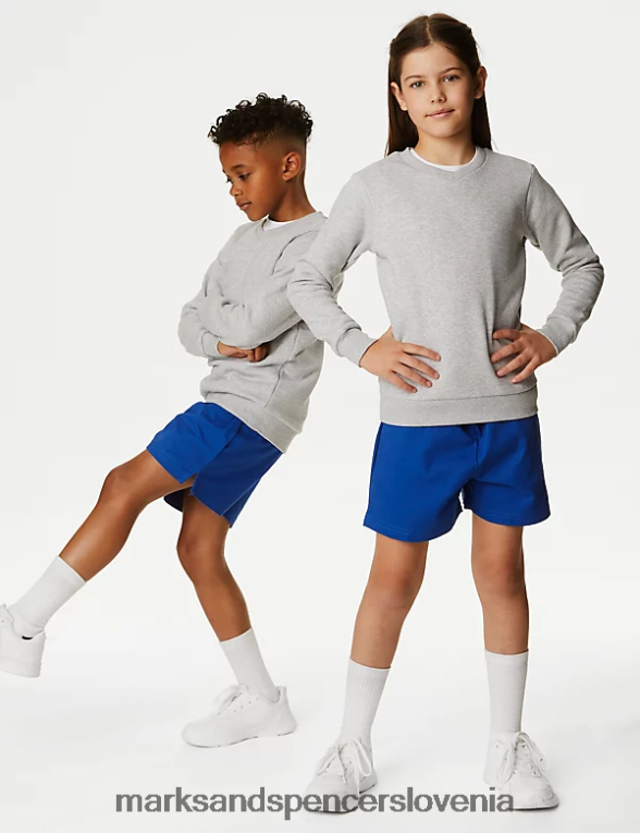 športne kratke hlače iz čistega bombaža kraljevsko modra Marks & Spencer oblačila otroci 6T8F6X8659
