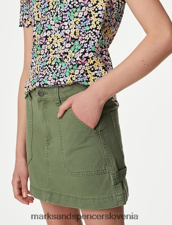 kargo krilo iz čistega bombaža kaki Marks & Spencer oblačila otroci 6T8F6X9490