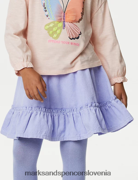 komplet krila in hlačnih nogavic iz bogatega bombaža lila Marks & Spencer oblačila otroci 6T8F6X9069
