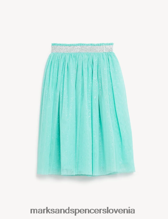 midi krilo z bleščicami iz tila aqua Marks & Spencer oblačila otroci 6T8F6X9789