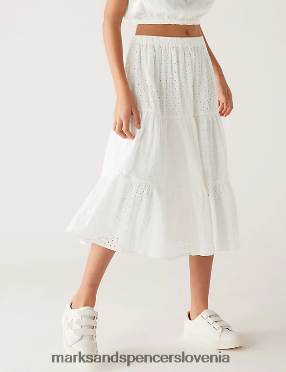 top in krilo iz čistega bombaža bela Marks & Spencer oblačila otroci 6T8F6X9480