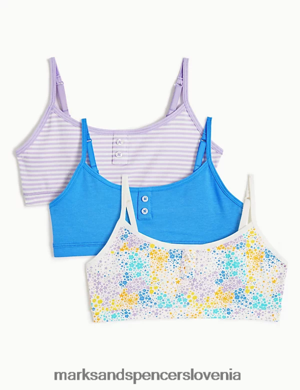 3pk bombažne potiskane skrajšane majice več/svetlo Marks & Spencer oblačila otroci 6T8F6X9339