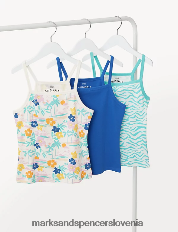 3pk bombažni potiskani telovniki multi Marks & Spencer oblačila otroci 6T8F6X9663