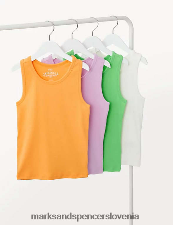 4pk bombažni brezrokavniki multi Marks & Spencer oblačila otroci 6T8F6X9815
