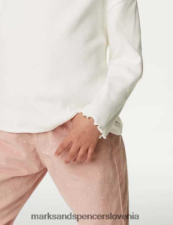 majica z bogatimi rebrastimi bombaži krema Marks & Spencer oblačila otroci 6T8F6X9396