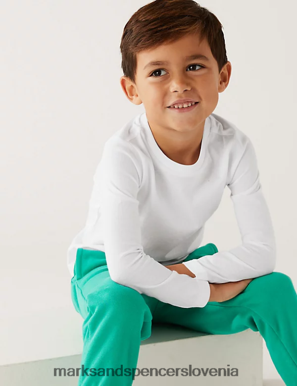 navaden top iz čistega bombaža bela Marks & Spencer oblačila otroci 6T8F6X8431