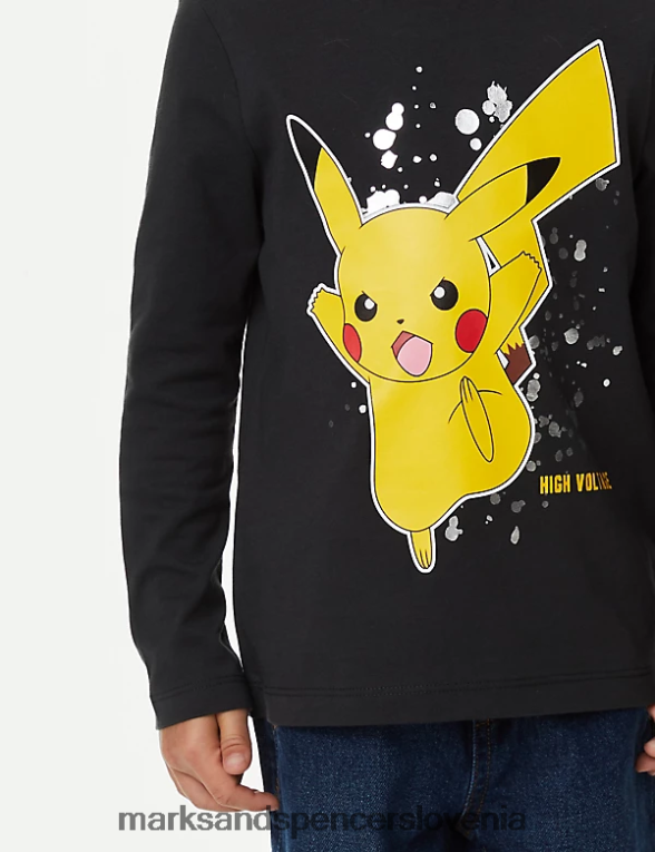 pokemon top iz čistega bombaža oglje Marks & Spencer oblačila otroci 6T8F6X8072