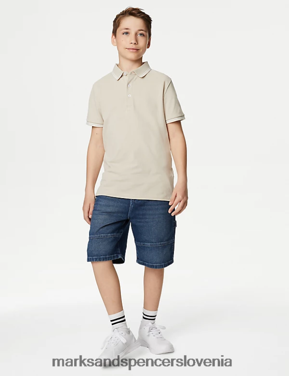 polo majica iz čistega bombaža kamen Marks & Spencer oblačila otroci 6T8F6X8884