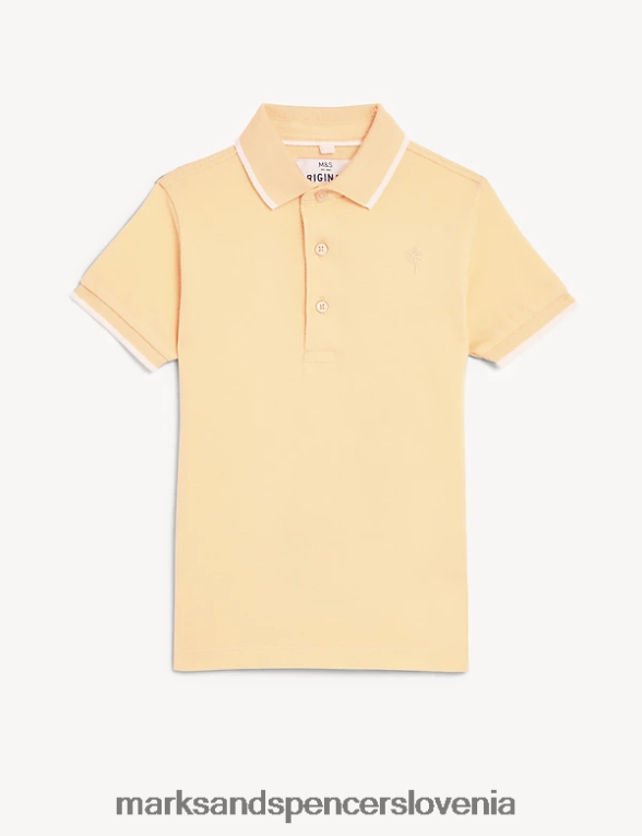 polo majica iz čistega bombaža rumena Marks & Spencer oblačila otroci 6T8F6X8247