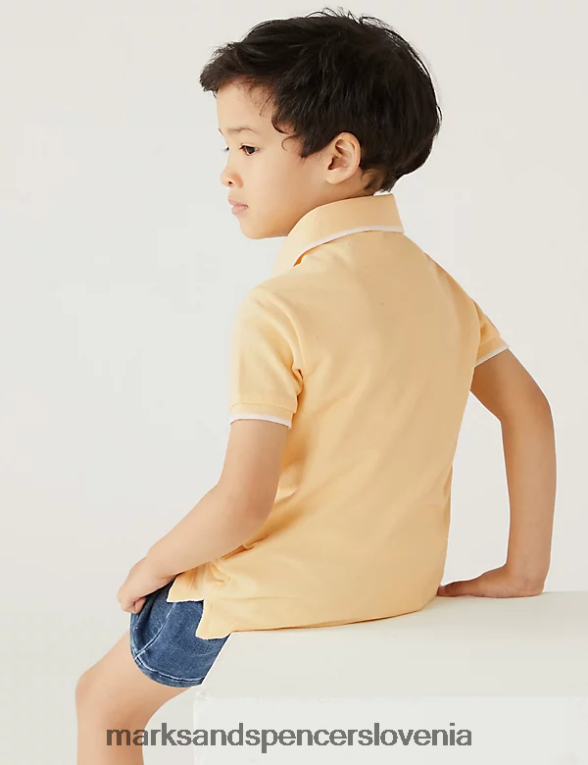 polo majica iz čistega bombaža rumena Marks & Spencer oblačila otroci 6T8F6X8247