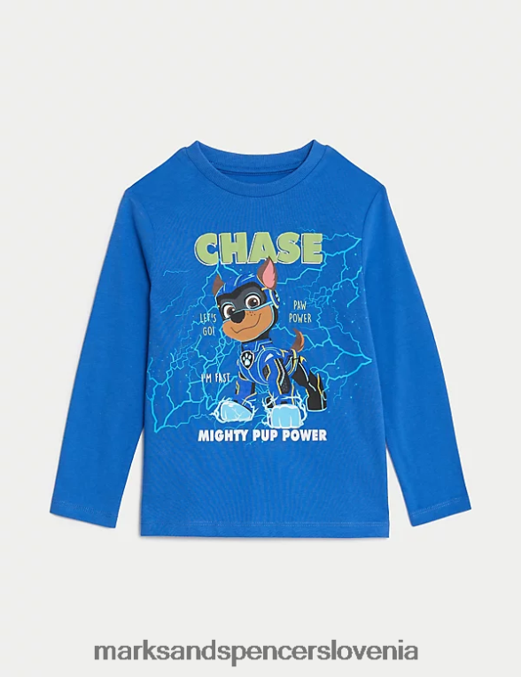 top paw patrol iz čistega bombaža modra Marks & Spencer oblačila otroci 6T8F6X8255