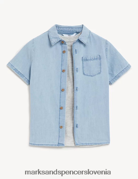 2 delni komplet srajce in majice denim Marks & Spencer oblačila otroci 6T8F6X8335