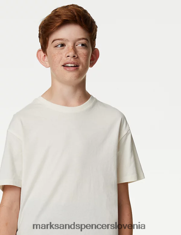 2 kosa srajce in majice iz čistega bombaža svetlo modra Marks & Spencer oblačila otroci 6T8F6X7974