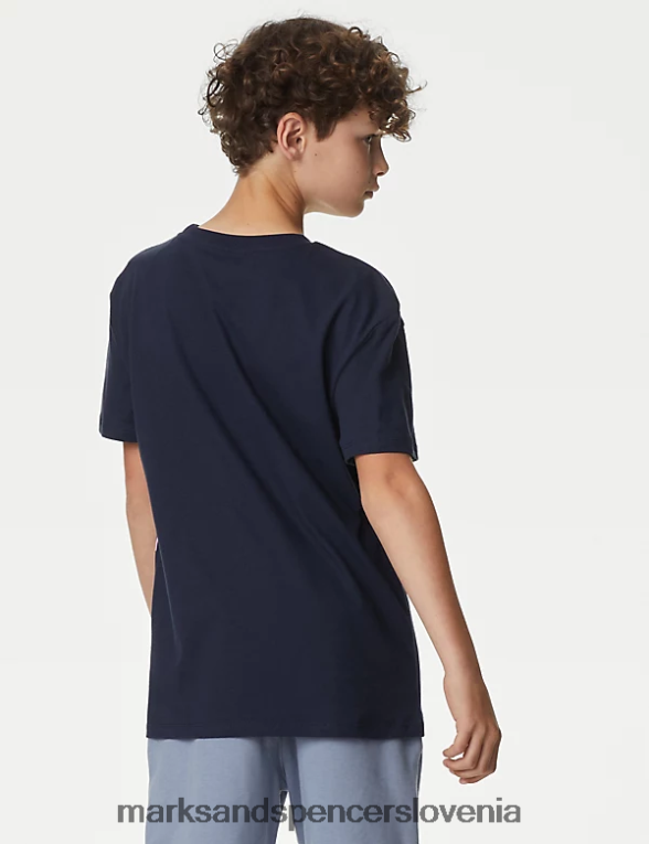 2pk majice za igralce iz čistega bombaža mornarska mešanica Marks & Spencer oblačila otroci 6T8F6X7847