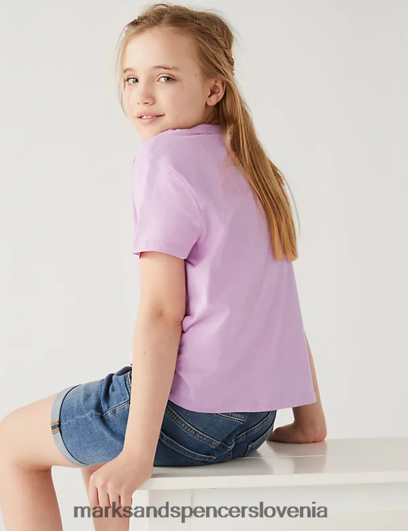 4pk majice s kratkimi rokavi iz čistega bombaža z vezenimi dlanmi multi Marks & Spencer oblačila otroci 6T8F6X9739
