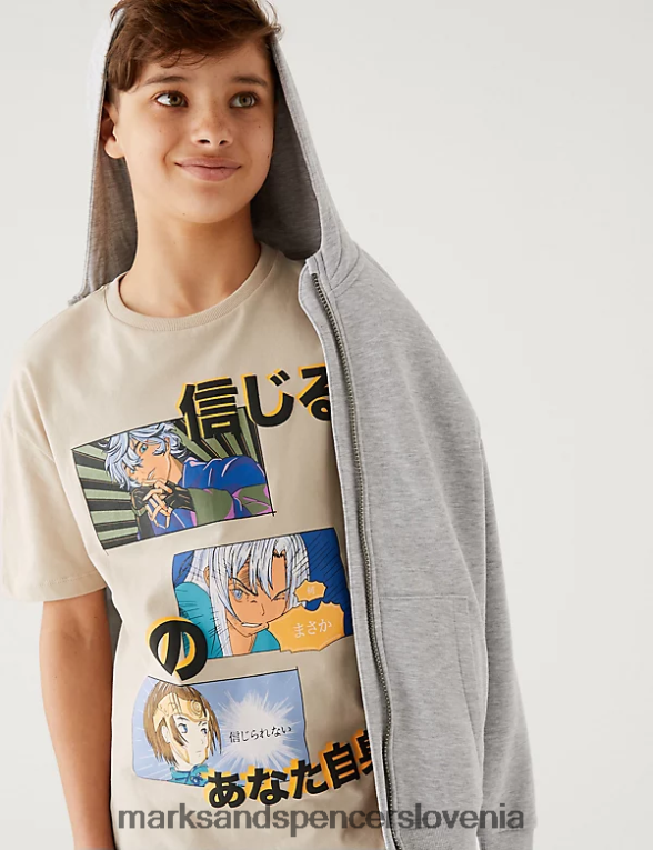 anime majica iz čistega bombaža kamen Marks & Spencer oblačila otroci 6T8F6X8622