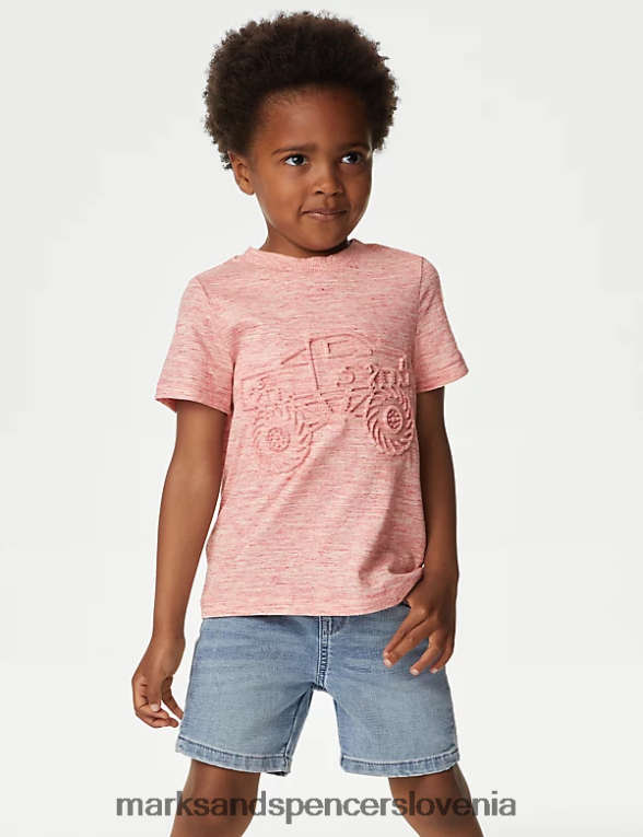 bombažna majica s kratkimi rokavi monster truck multi Marks & Spencer oblačila otroci 6T8F6X7827