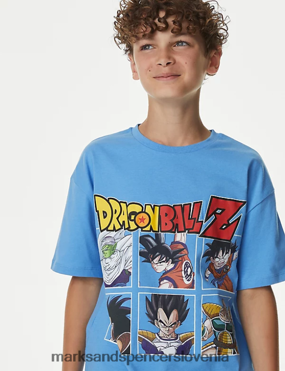 majica Dragon Ball z iz čistega bombaža modra mešanica Marks & Spencer oblačila otroci 6T8F6X8642