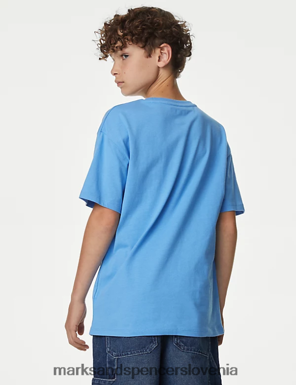 majica Dragon Ball z iz čistega bombaža modra mešanica Marks & Spencer oblačila otroci 6T8F6X8642