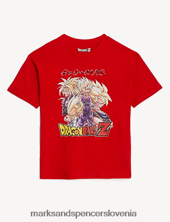 majica Dragon Ball z iz čistega bombaža rdeča mešanica Marks & Spencer oblačila otroci 6T8F6X8498
