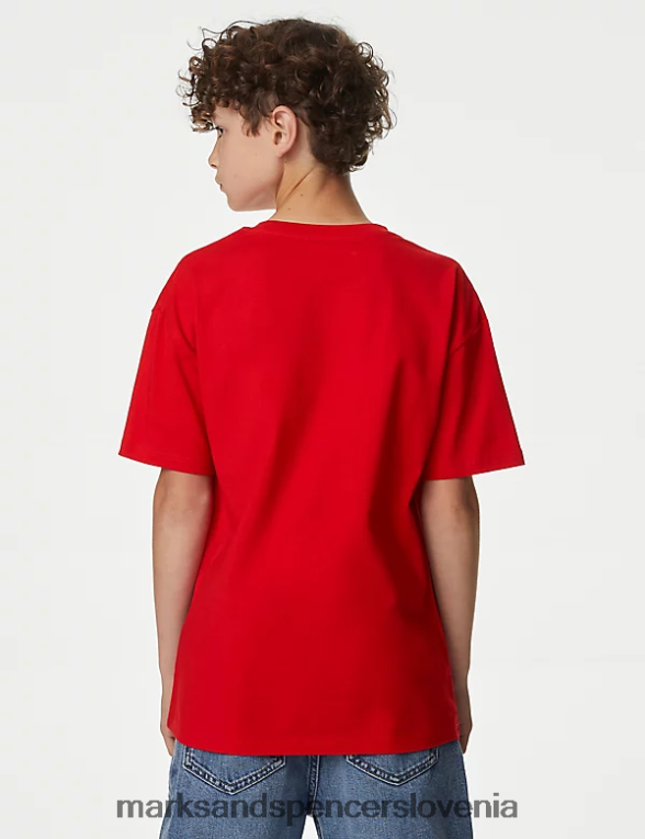 majica Dragon Ball z iz čistega bombaža rdeča mešanica Marks & Spencer oblačila otroci 6T8F6X8498