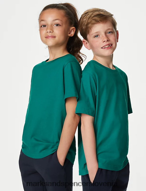 majica iz čistega bombaža žad Marks & Spencer oblačila otroci 6T8F6X8781